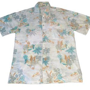 Vintage Campia Moda Fish AOP Button T-Shirt Medium (fits XL)